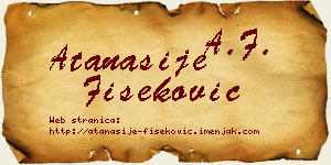 Atanasije Fišeković vizit kartica